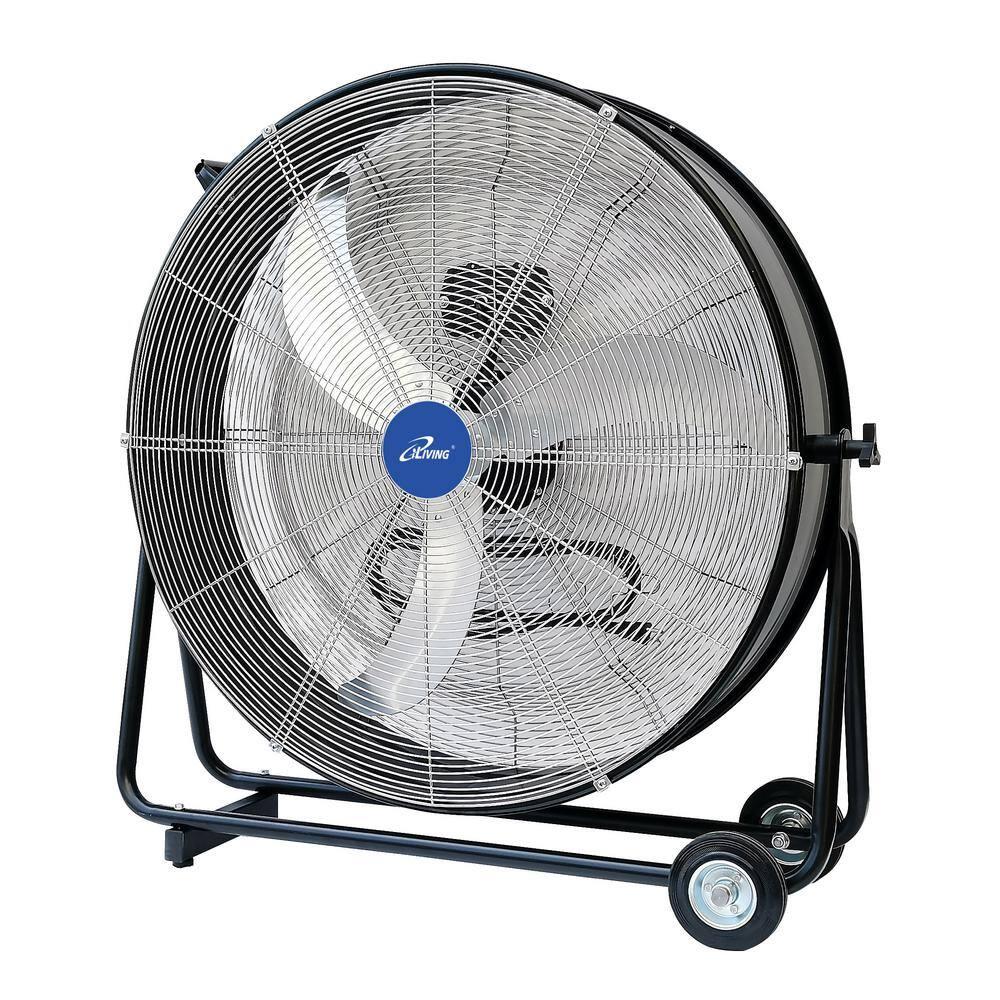 iLIVING 30 Inches High Velocity Drum Fan Industrial, Commercial, (Residential) Air Circulator for Garage, Shop, Patio, Barn, Greenhouse, Speed Control 8300CFM, UL Listed