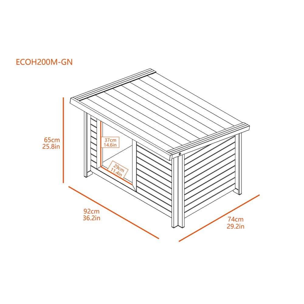 New Age Pet® ECOFLEX® Rustic Lodge Style Dog House for Medium Dogs up to 110lbs - Durable, Weatherproof, Easy to Clean Outdoor Pet Shelter with Elevated Floor for Enhanced Ventilation, Quick Assembly