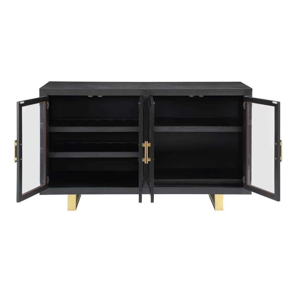 Steve Silver Yves Rubbed Charcoal Black Wood Server