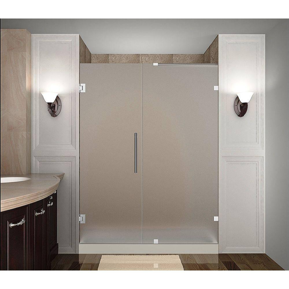 Nautis 72" H Hinged Frameless Shower Door