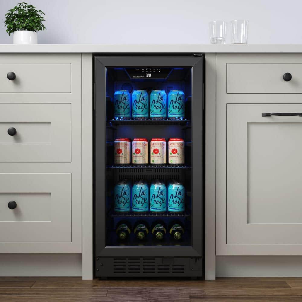 EdgeStar BBR901BL 15 Inch Wide 80 Can Built-In Beverage Center with Slim Design