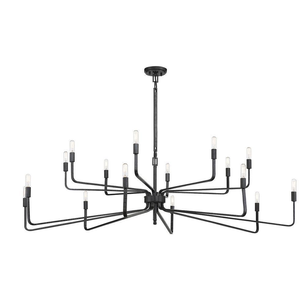 Savoy House Salem 16 - Light Chandelier in  Forged Iron