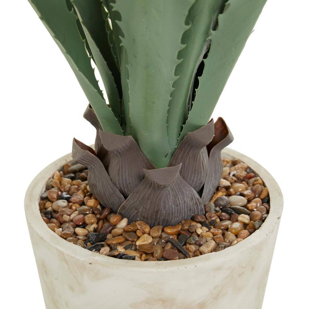 DecMode 31" Artificial Agave Plant in Realistic Leaves and Beige Ceramic Pot