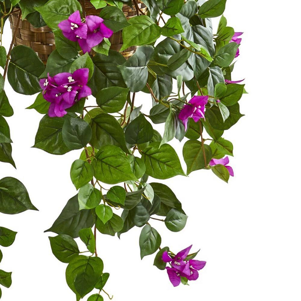 Nearly Natural Bougainvillea Artificial Plant in Basket