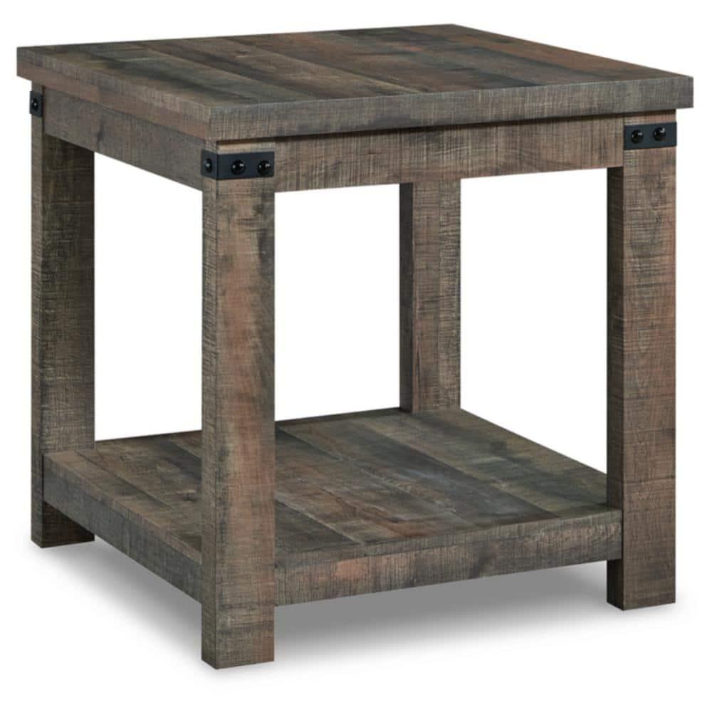 Signature Design by Ashley Casual Hollum End Table, Rustic Brown