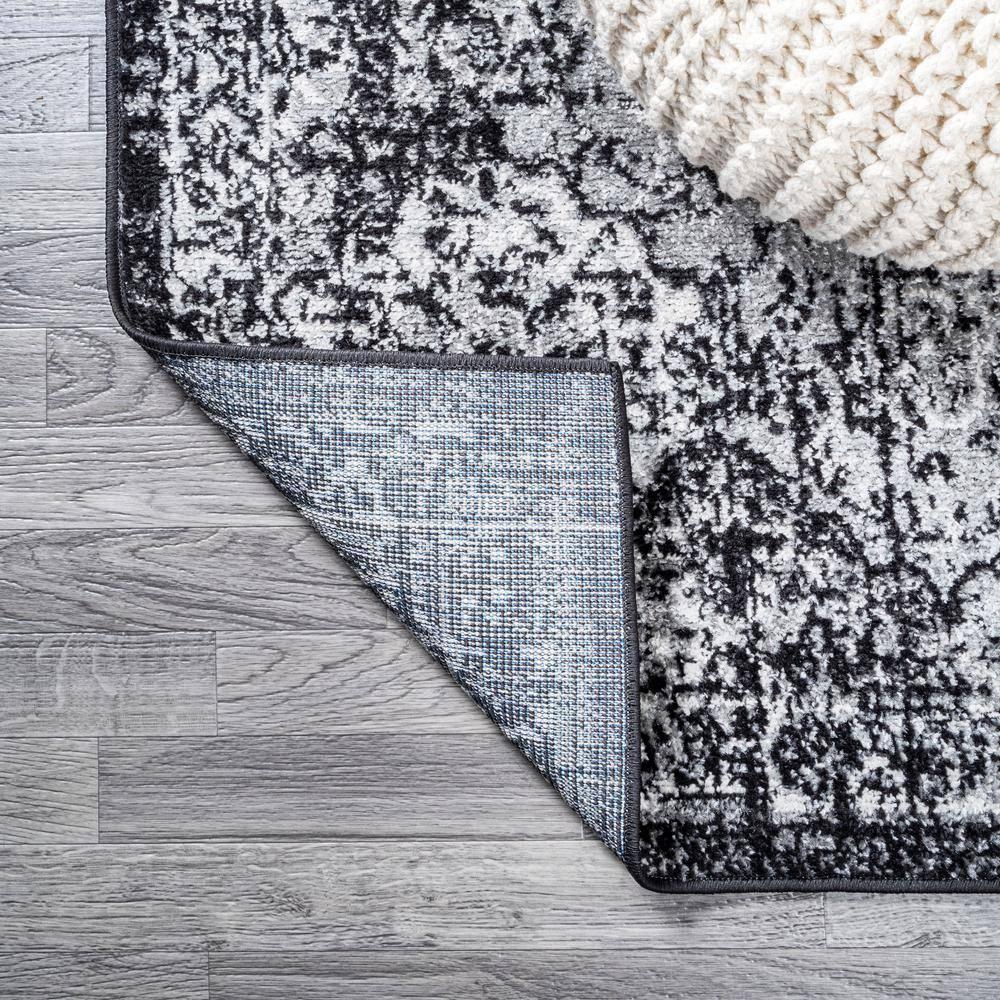 8' x 10' Modern Persian Boho Vintage Trellis Area Rug, Black/Ivory - JONATHAN Y