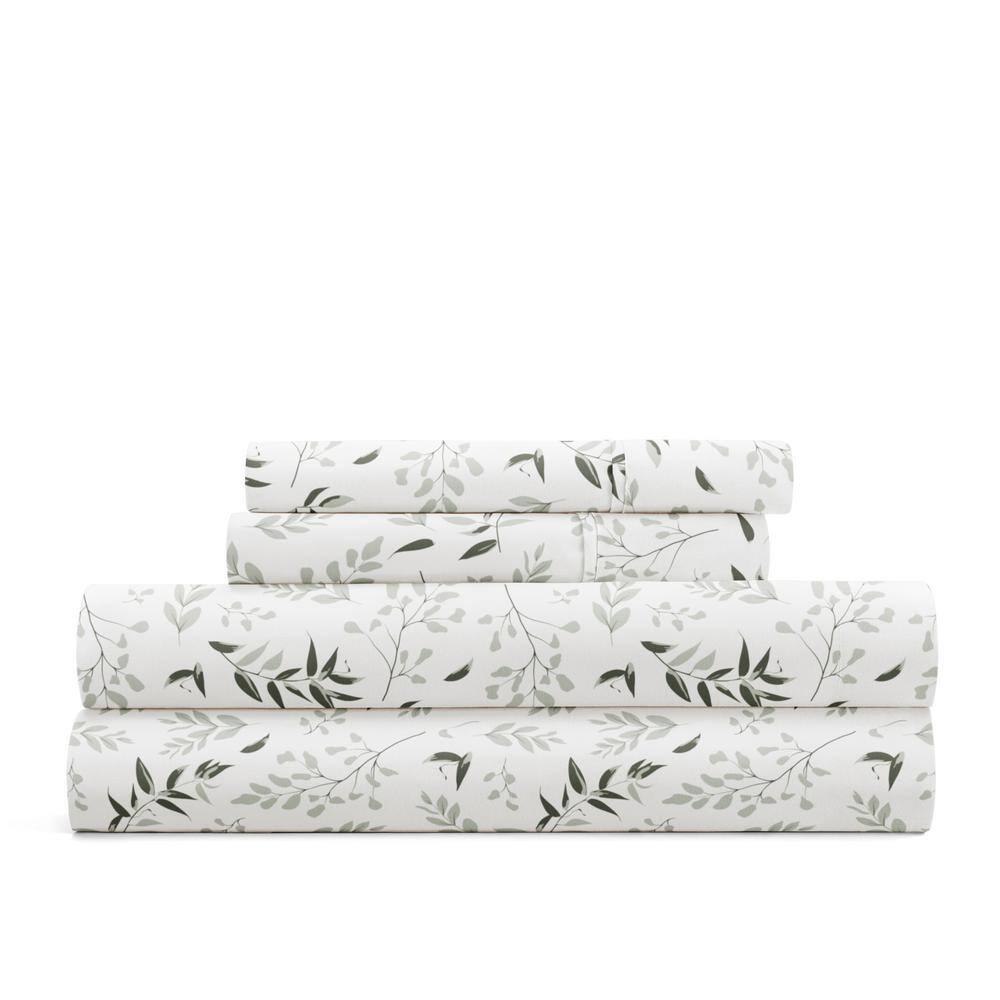 IEnjoy Home 4 Piece Sheet Set Patterned Microfiber Ultra Soft Bedding in Floral Dream