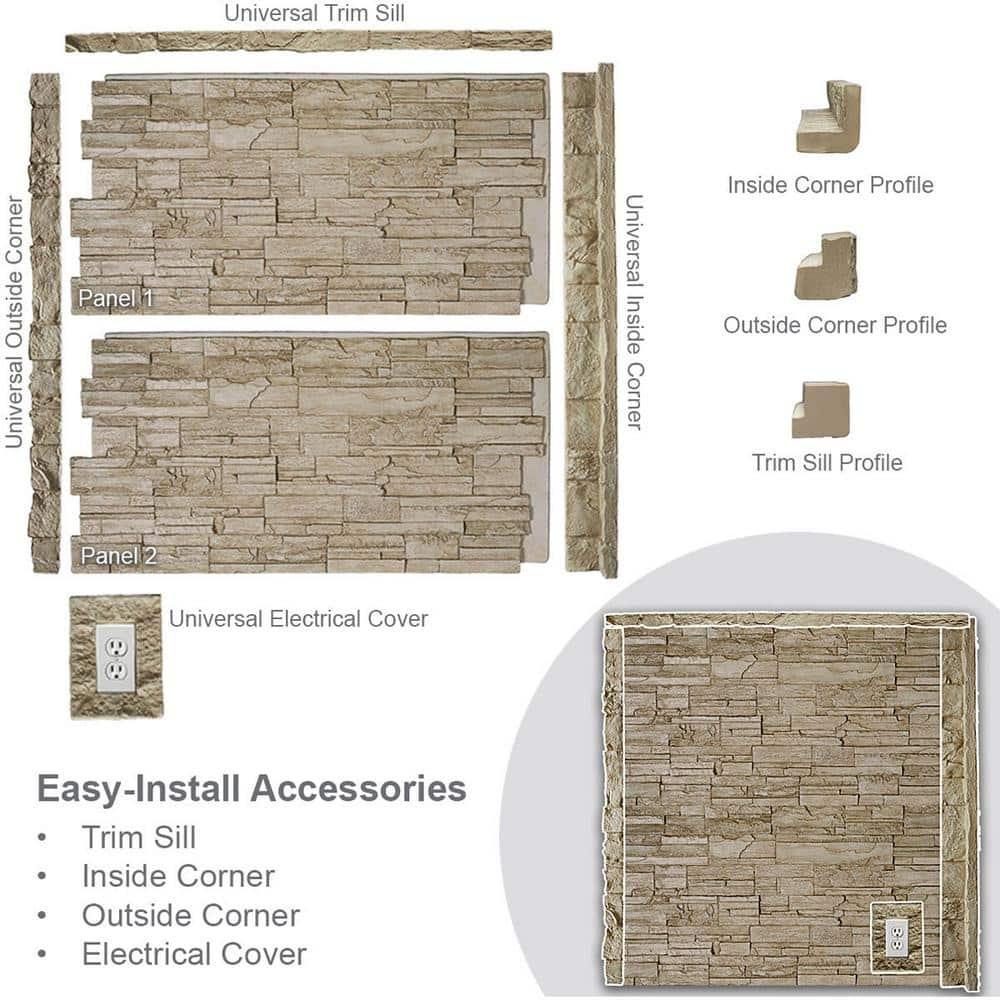 EverStone Cascade Faux Stone Panel