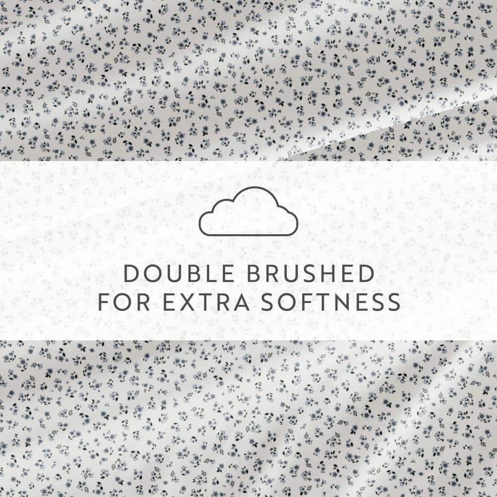 IEnjoy Home 4 Piece Sheet Set Patterned Microfiber Ultra Soft Bedding in Floral Dream