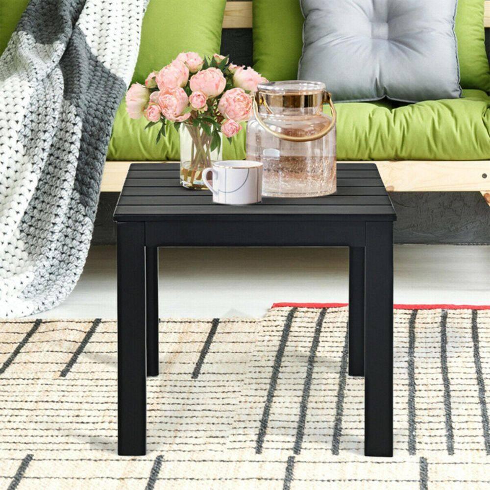 Latitude Run® Wooden Square Patio Coffee Bistro Table