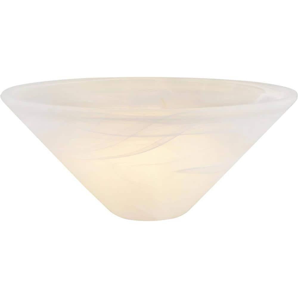 Aspen Creative 25302-64-1, Alabaster Glass Shade for Medium Base Socket Torchiere Lamp, Swag Lamp,Pendant, Island Fixture, 11-7/8" Diameter x 5-1/8" Height