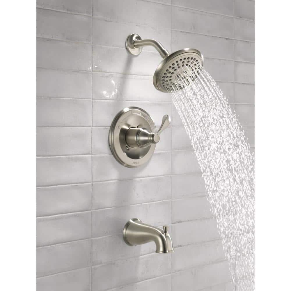 Delta Porter Monitor 1-Handle Brushed Nickel Tub and Shower Faucet