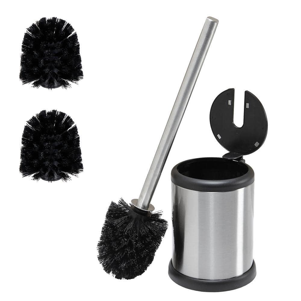 Bath Bliss Bath Bliss 2 Pack Self Closing Lid Toilet Brush and Holder 2 Pack Replacement Brushes