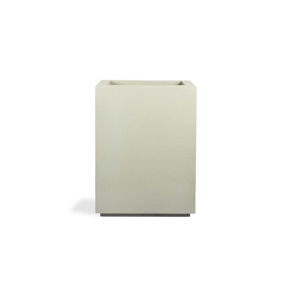 Greige Polystone Tall Rectangular Planter 23"L x 18"W x 30"H for Outdoor & Indoor