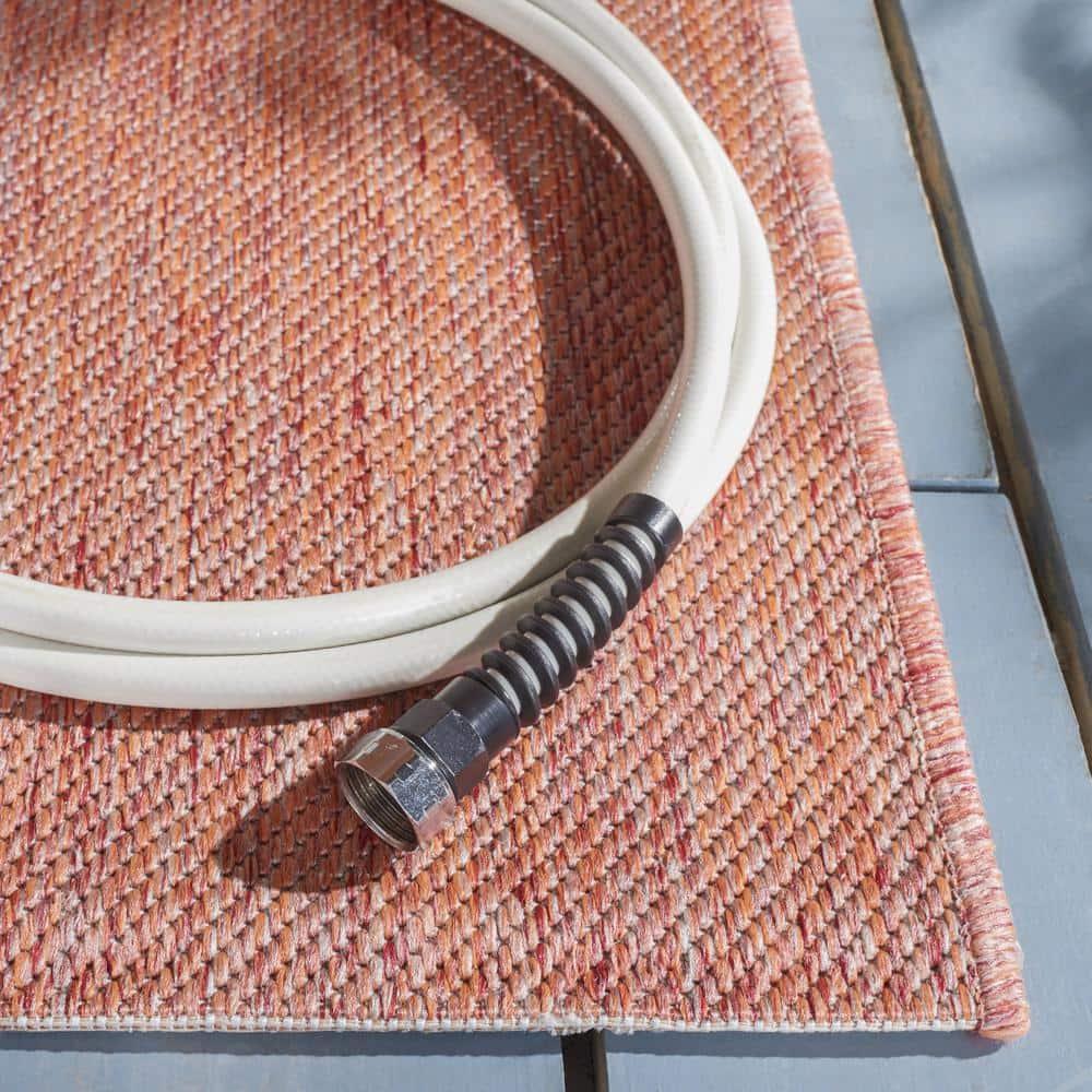 Beach House BHS218 Power Loomed Indoor/Outdoor Area Rug - Rust - 6'7"x6'7" - Safavieh