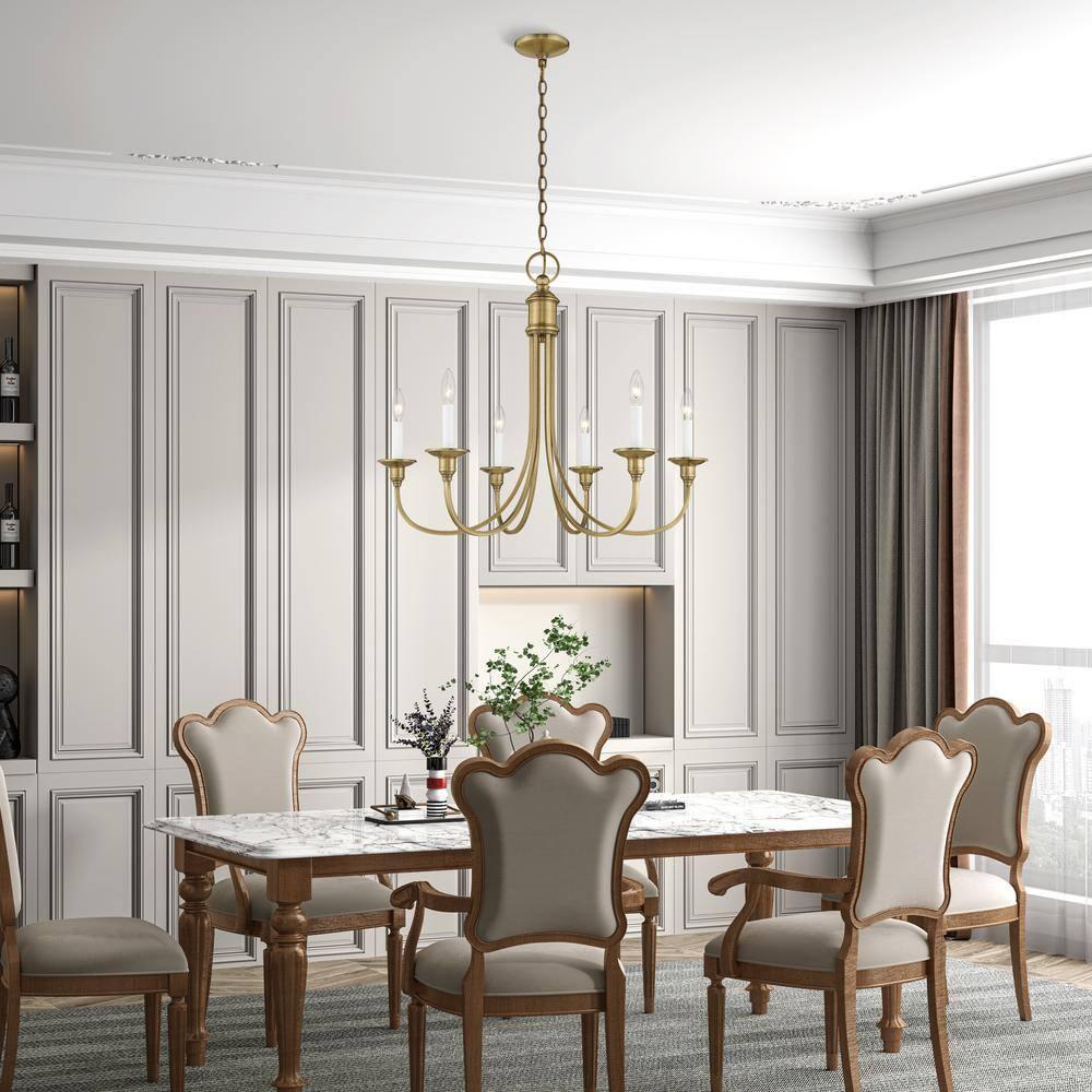 Livex Lighting Cranford 6 - Light Chandelier in  Antique Brass