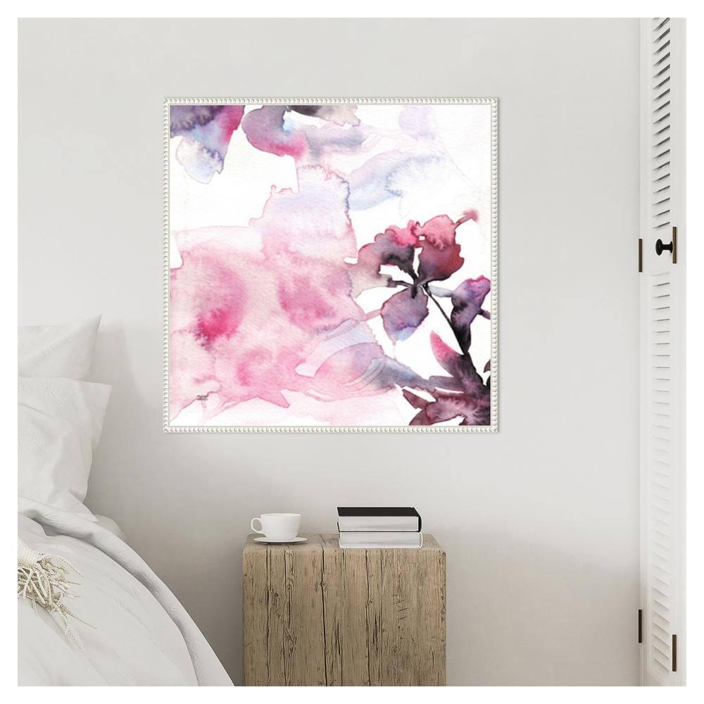 Amanti Art 30"x30" Watercolor Floral Pink Purple Trio II by Andrea Bijou Framed Canvas Wall Art Print