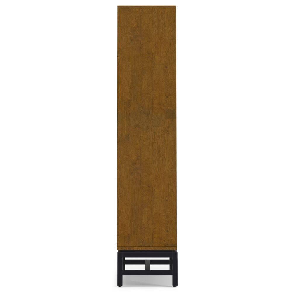 Banting 30"W Solid Wood 4 Shelf Industrial Bookcase with 2 Drawers, Adjustable Shelves, and Metal Base