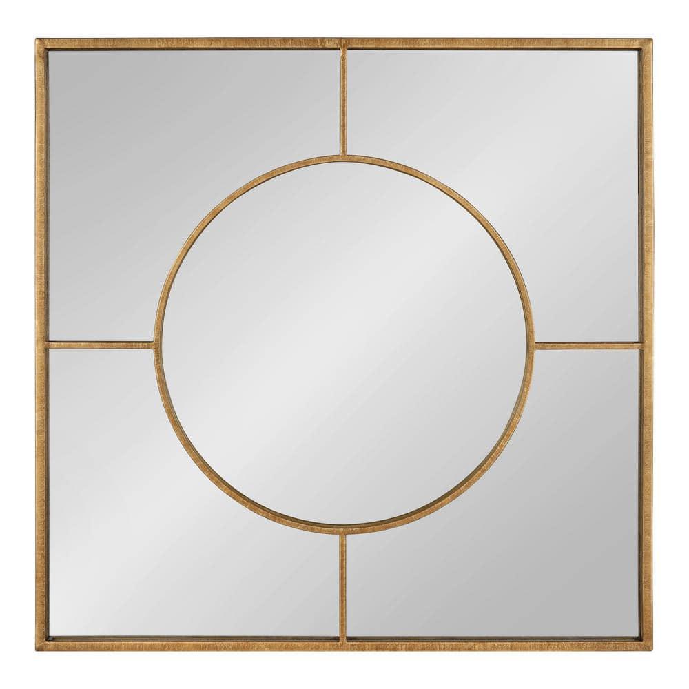 30" x 30" Ansonia Square Wall Mirror Gold - Kate & Laurel All Things Decor: Modern Style, Metal Frame, No Assembly Required