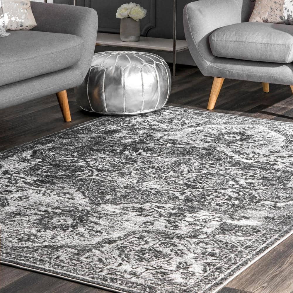 nuLOOM Maryanne Medallion Runner Rug, 2' 6" x 6', Gray