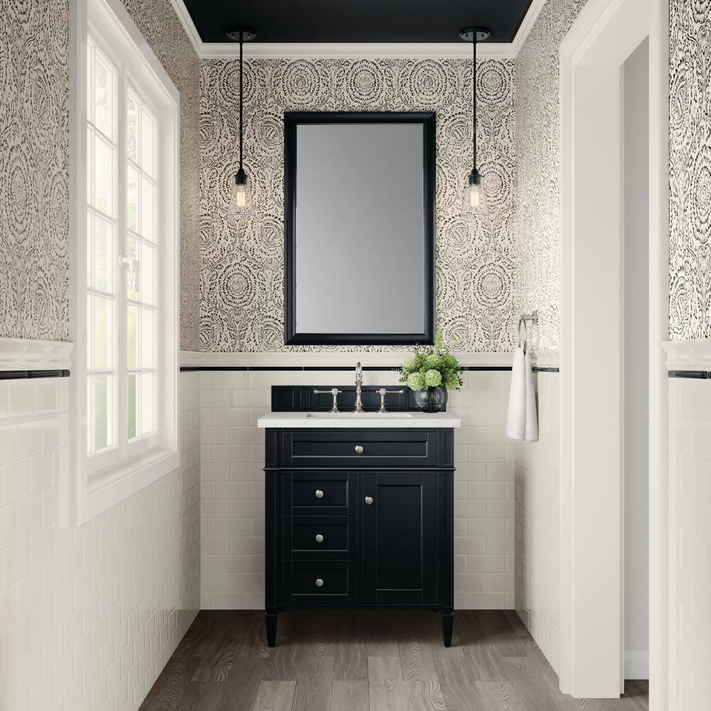 30 in. Single Vanity, Black Onyx with 3 cm Lime Delight Quartz Top