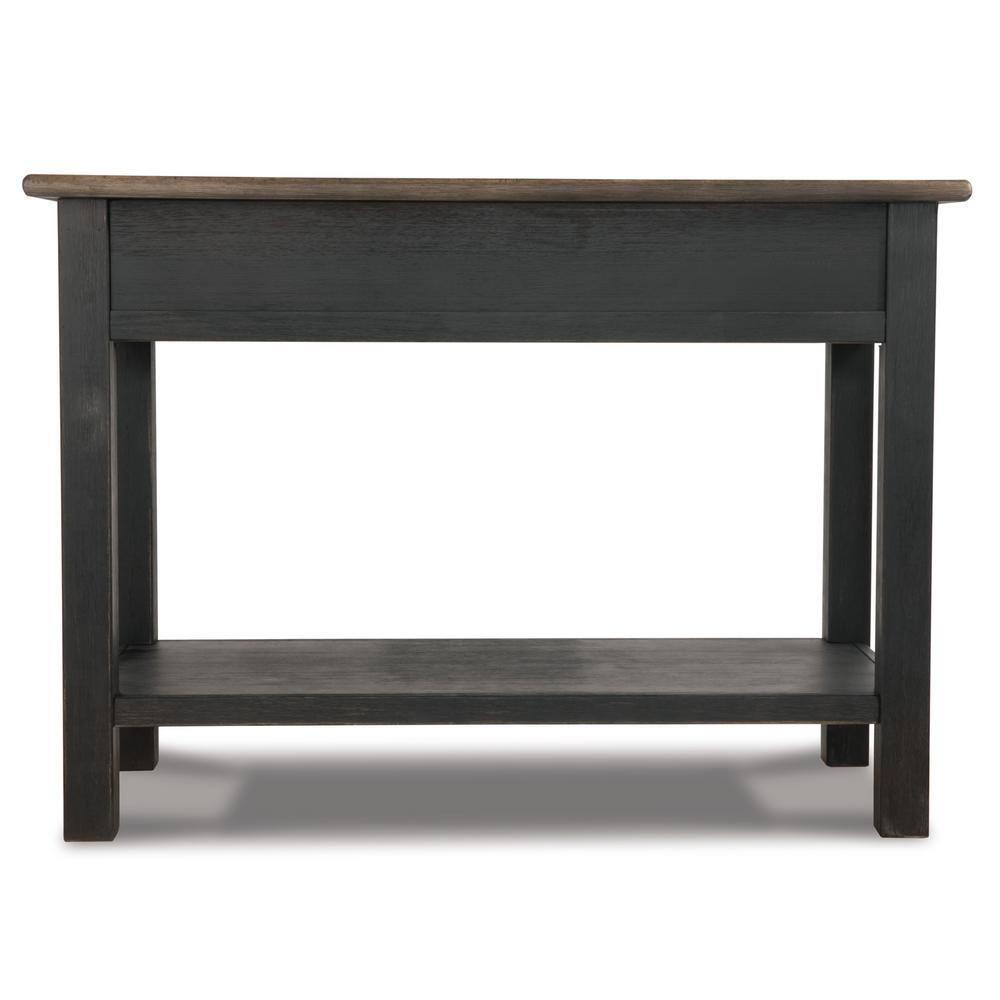 Tyler Creek Sofa/Console Table Grayish Brown/Black - Signature Design by Ashley: Mid-Century Modern with Open Shelf, Storage Drawer