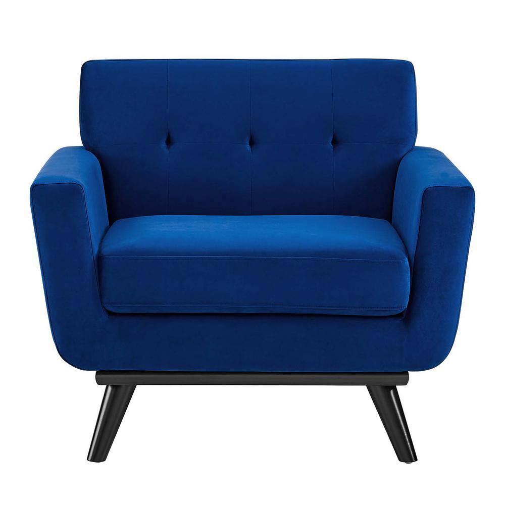 Engage Performance Velvet Armchair Navy - Modway
