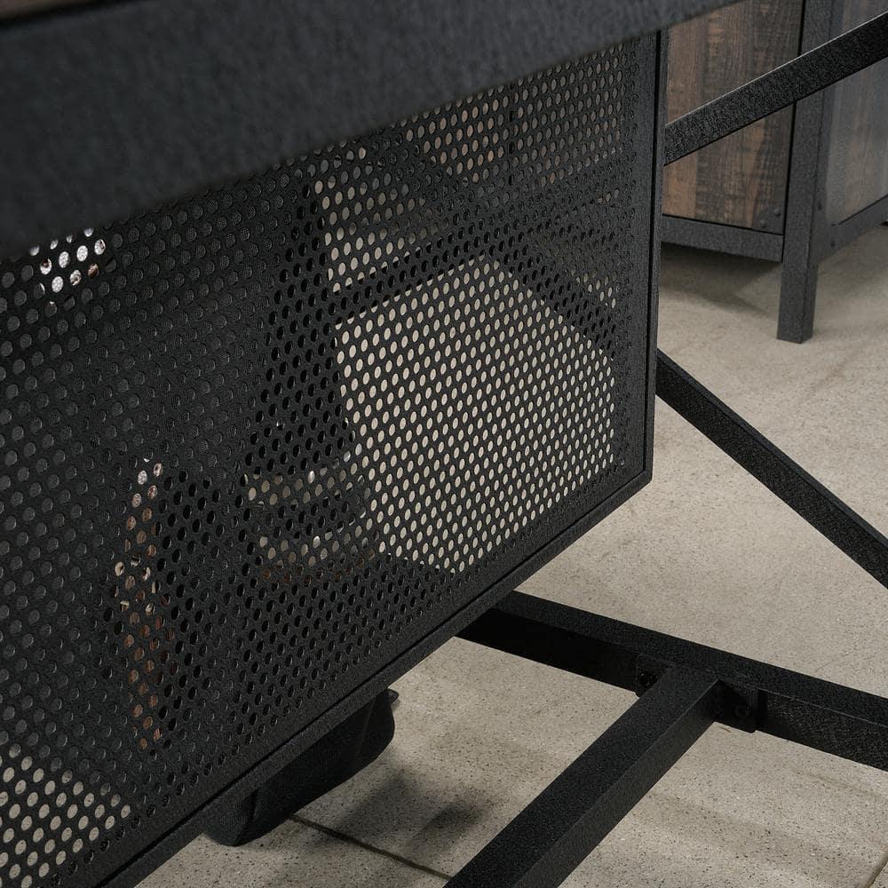 Sauder Foundry Road Engineered Wood/Metal 72x30 Table Desk in Carbon Oak