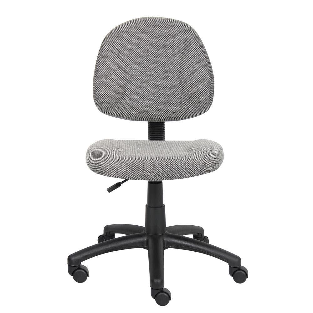 Boss Office Products Deluxe Posture Chair Gray : Ergonomic Swivel Computer Chair with Lumbar Support, Nylon Legs