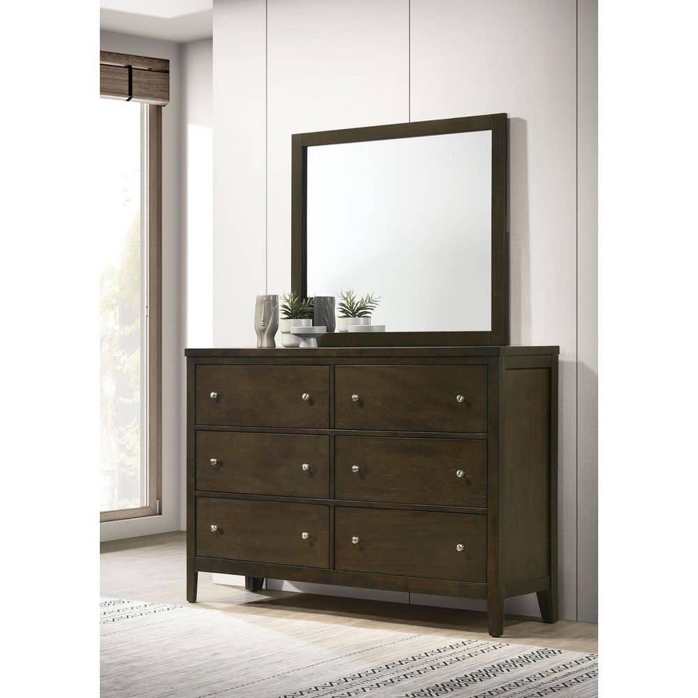 6-drawer Dresser And Mirror Dark Cocoa