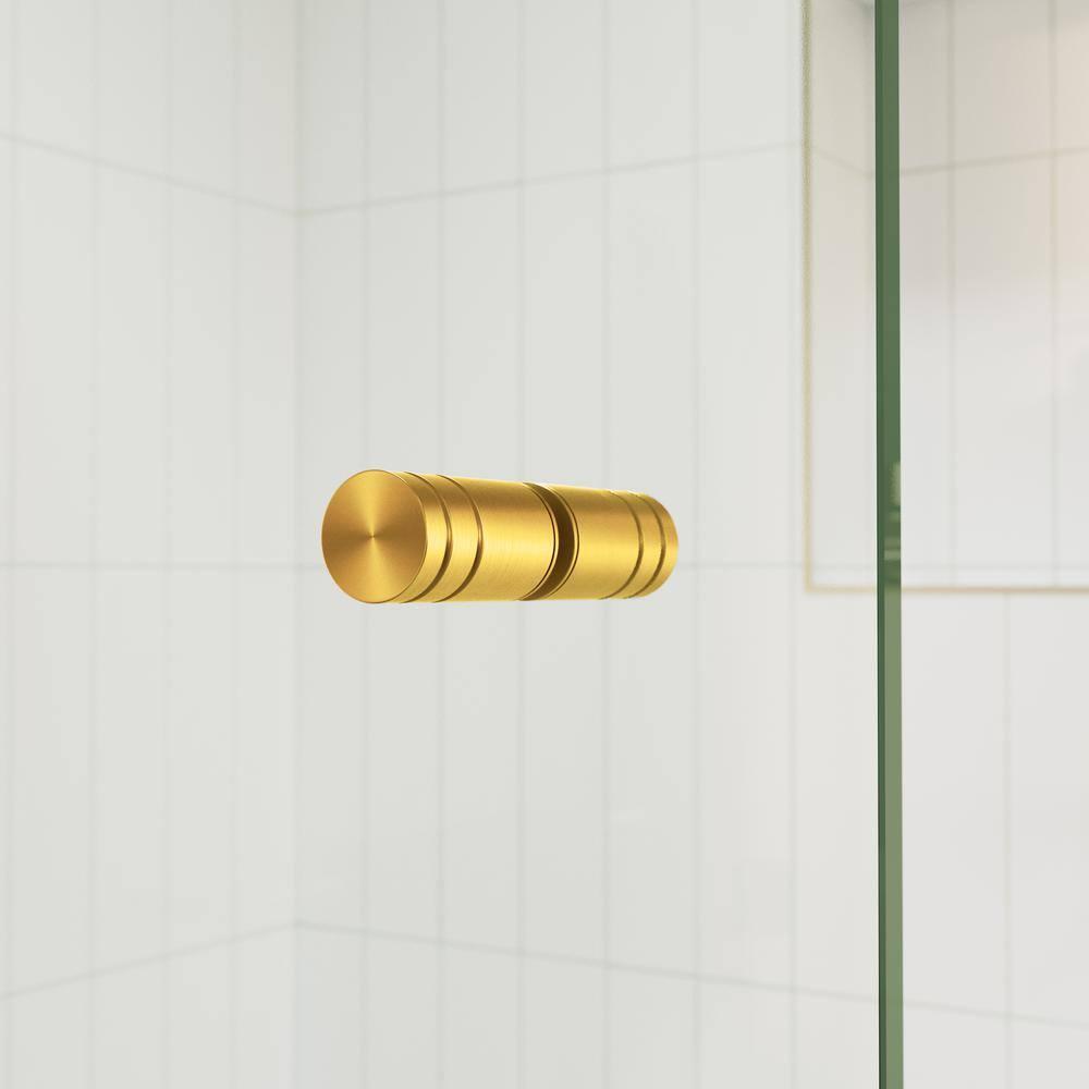 Glass Warehouse 34" W. x 58.25" H in. Frameless Glass Hinged Bathtub Door GW-B-GH-34-SB