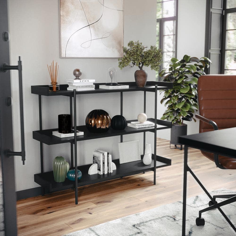 Martha Stewart Raines Martha Stewart Emmett 3 Shelf Storage Display Unit Bookcase with Metal Frame