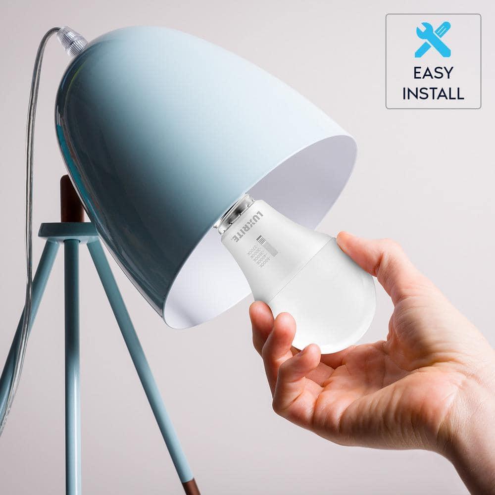 LUXRITE A19 LED Light Bulb 75 Watt Equivalent, CRI90, 5CCT Selectable 2700K 3000K 3500K 4000K 5000K, Dimmable, 1100LM, Standard LED Light Bulbs 11W, E26 Medium Base, ETL - Indoor Outdoor (12 Pack)