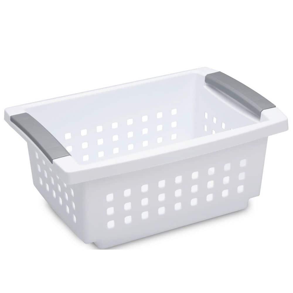 Sterilite Sterilite Small Stacking Basket, Stack Storage Bins, Organize Closets, Pantry, Bathroom or Classroom (Set of 8)