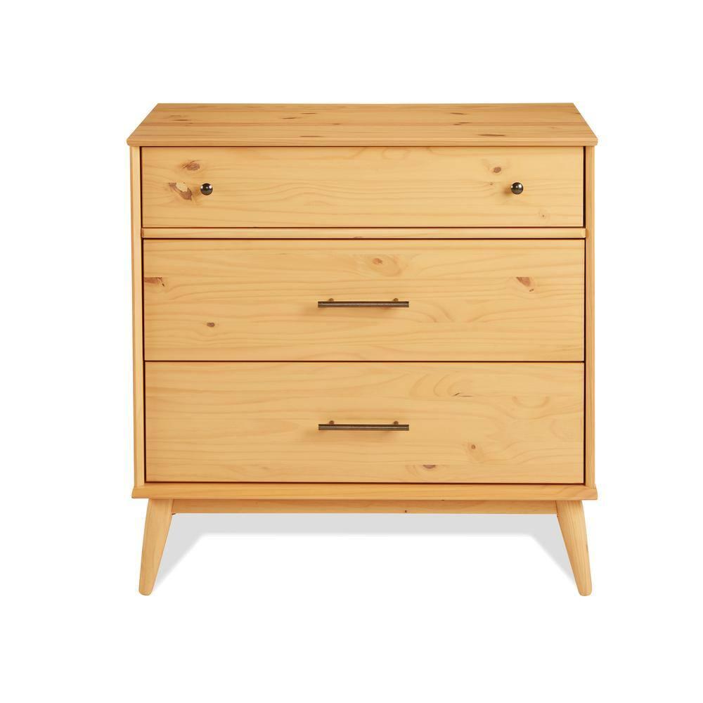 Mid Century Three Drawer Dresser - Scandinavian Oak Finish