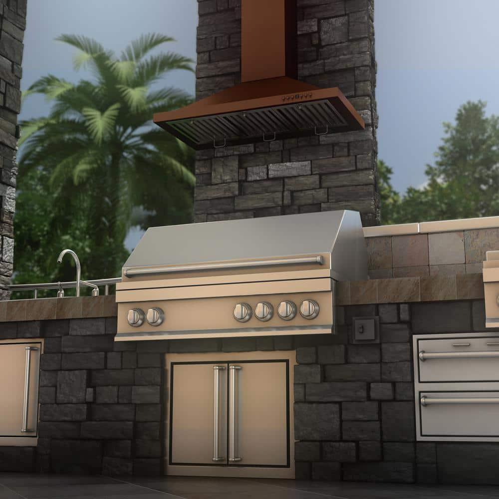 ZLINE 36 in. Designer Series Satin Stainless Steel Convertible Vent Wall Mount Range Hood