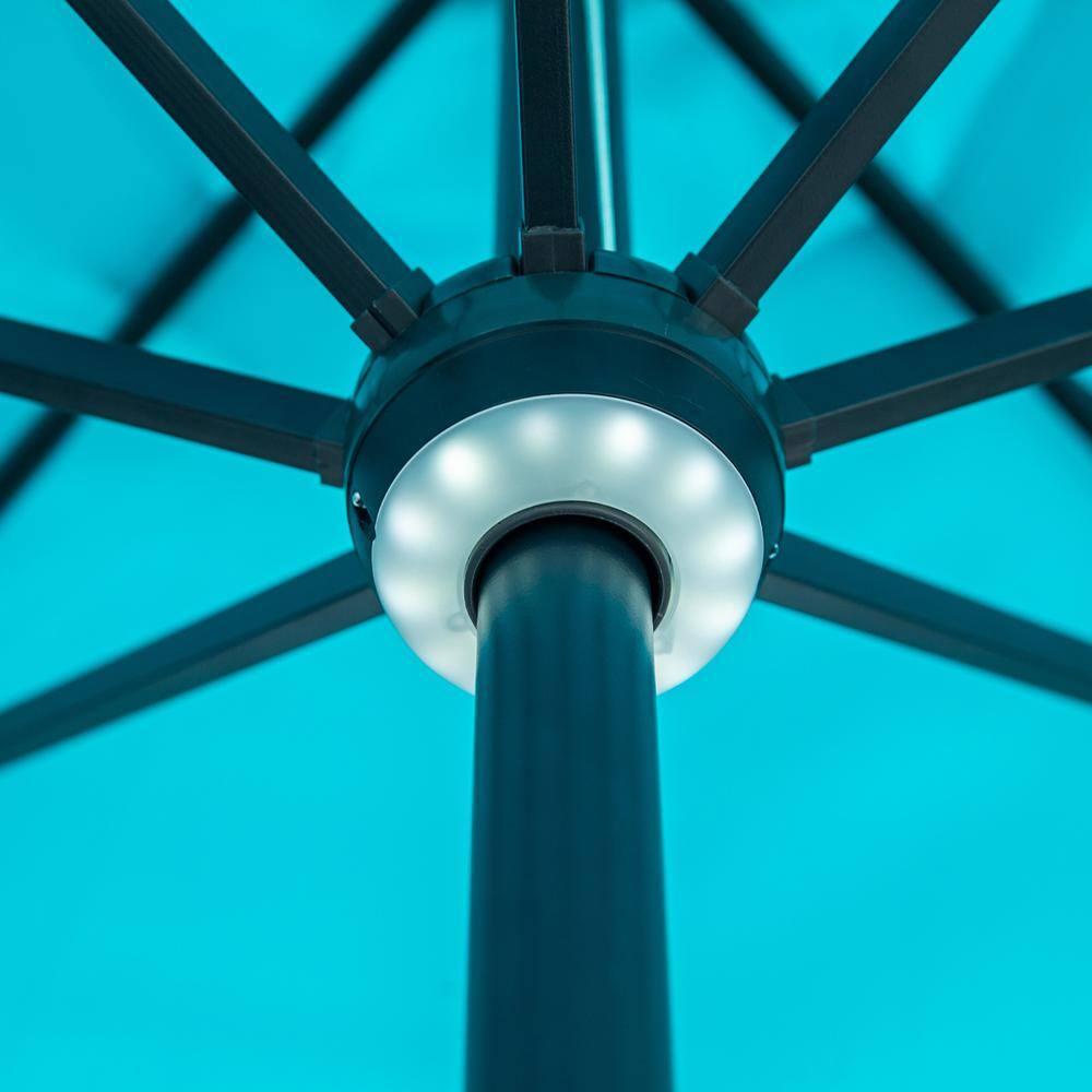 Demi Bonn Heavy Duty Market Patio Umbrella with Crank Handle and 8 Sturdy Ribs, Outdoor Table Umbrella, Yard Umbrella, Blue