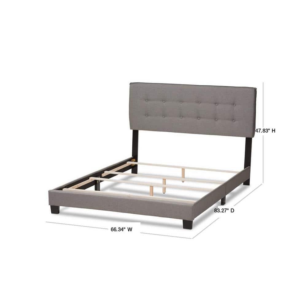 Baxton Studio Audrey Modern and Contemporary Upholstered Bed, Multiple Sizes, Multiple Colors