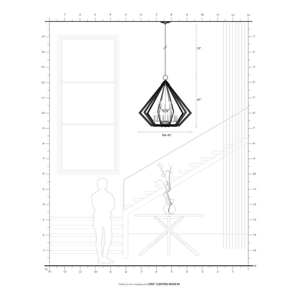 Dorrance 15-Light Black Diamond Foyer Chandelier