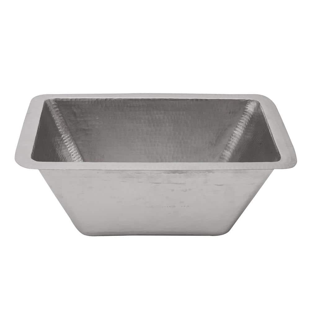 17" Rectangle Hammered Copper Bathroom Sink