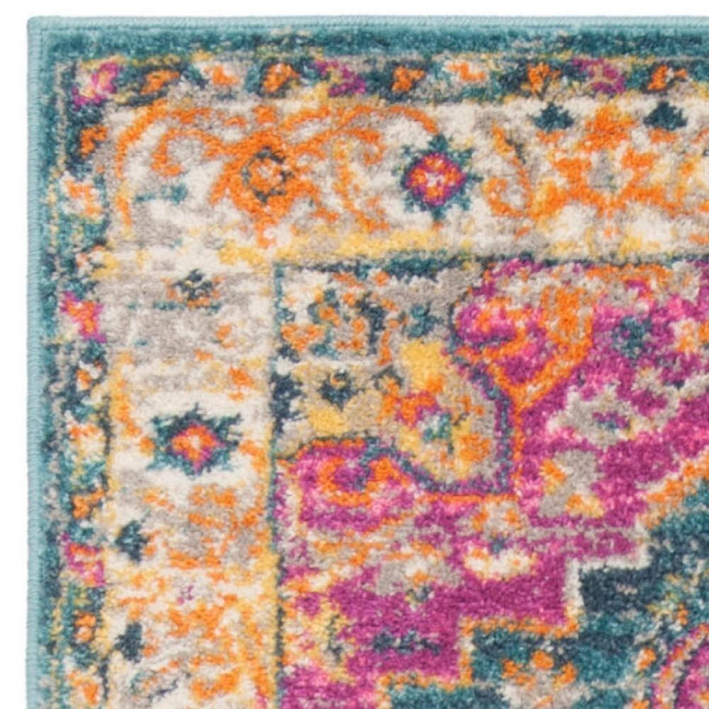 Madison 200 MAD202 Power Loomed Indoor Runner Rug - Blue/Multi - 2'3"x10' - Safavieh