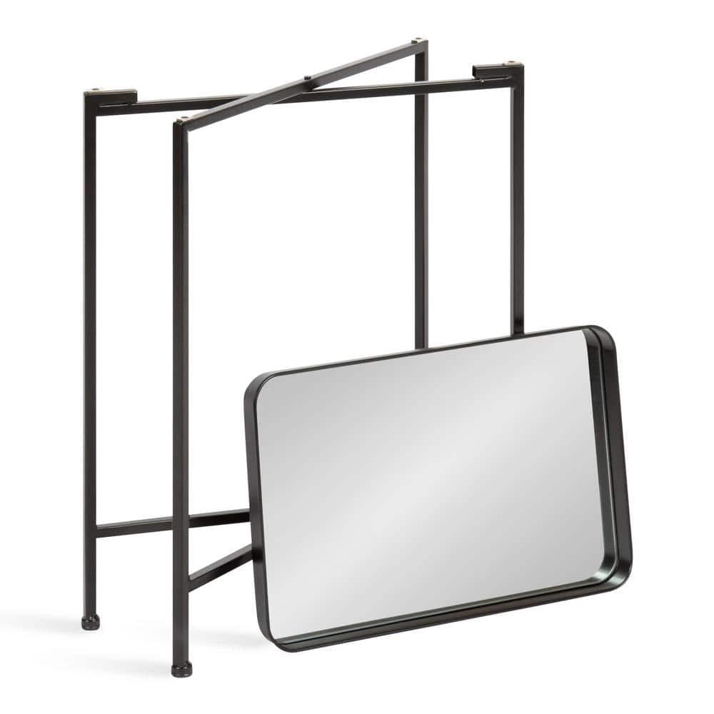 Kate and Laurel Celia Rectangle Metal Side Table, 18x12x26, Black