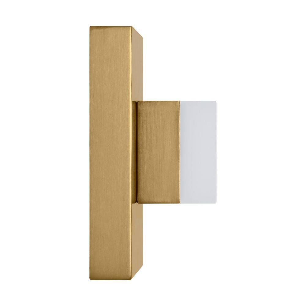 Brander Satin Brass Dimmable Wall Sconce with Frosted Acrylic Shade