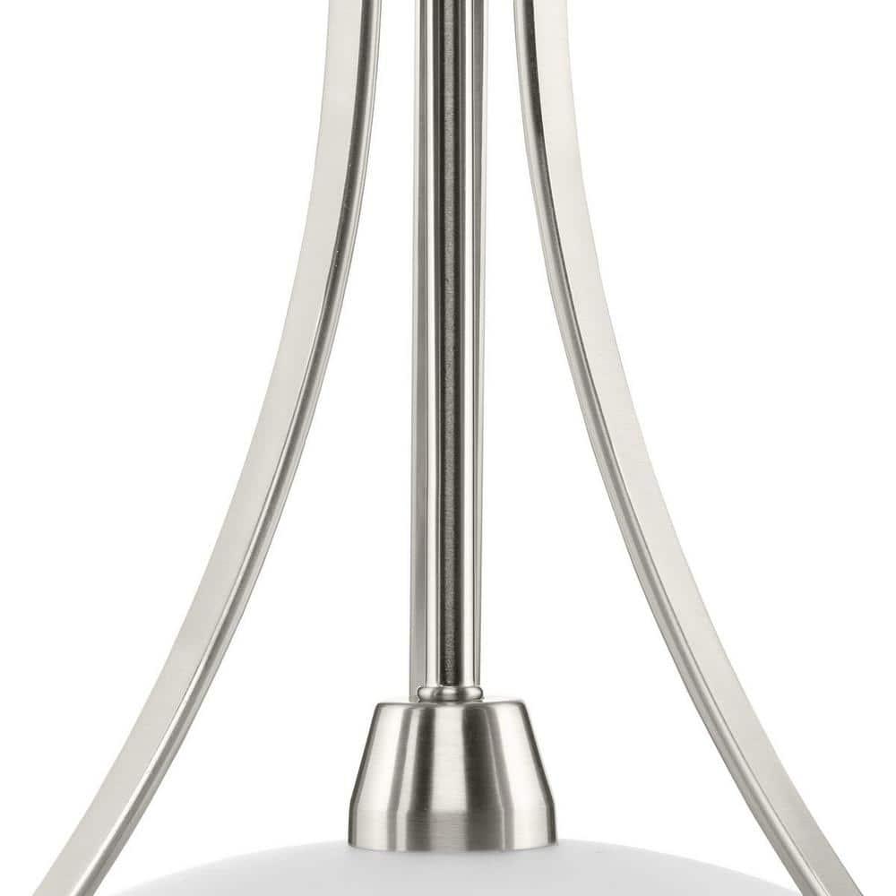Progress Lighting Wisten 1-Light Pendant, Brushed Nickel, Etched Glass Shade Collection