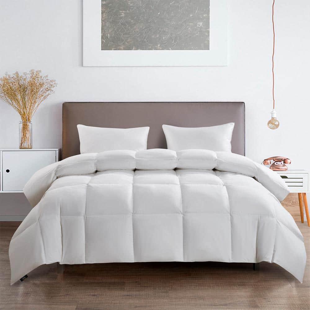 Serta Super Soft 233 Thread Count White Goose Feather And Down Fiber Comforter By Serta All Season Full / Queen