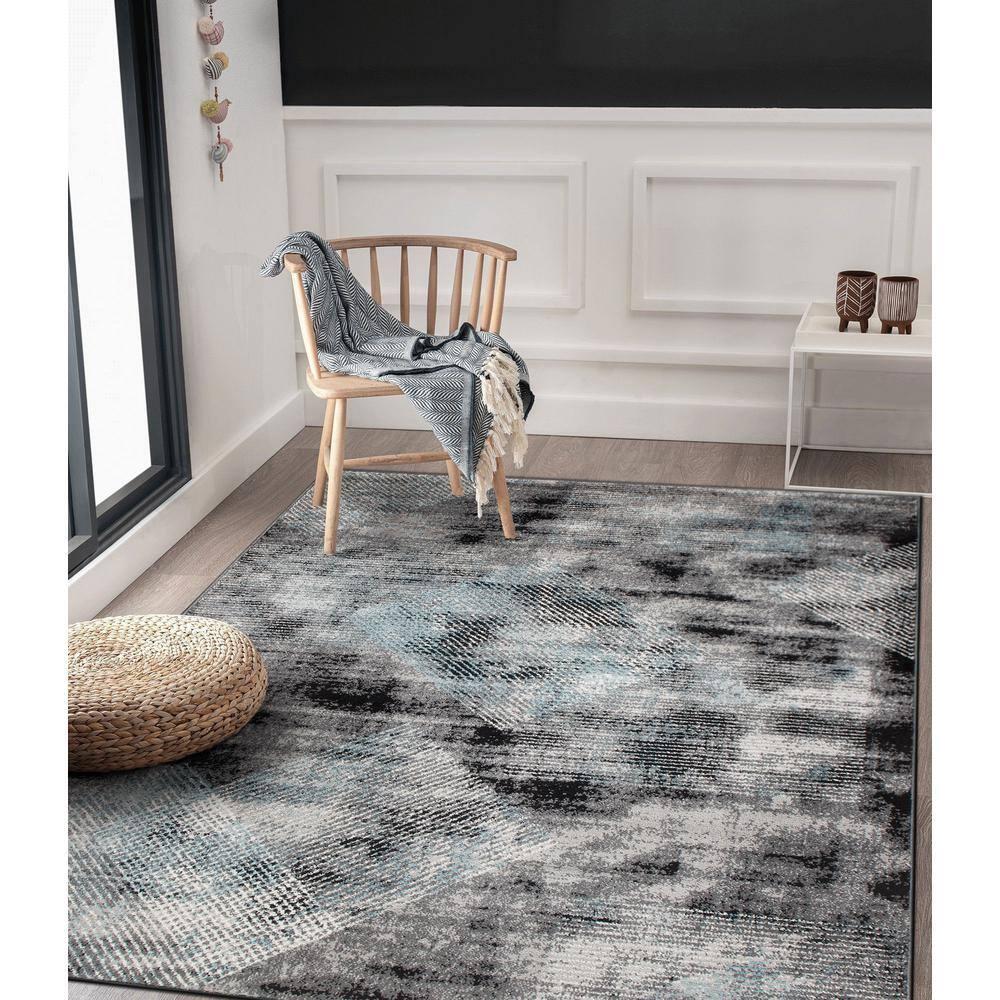 World Rug Gallery Contemporary Distressed Geometric Area Rug