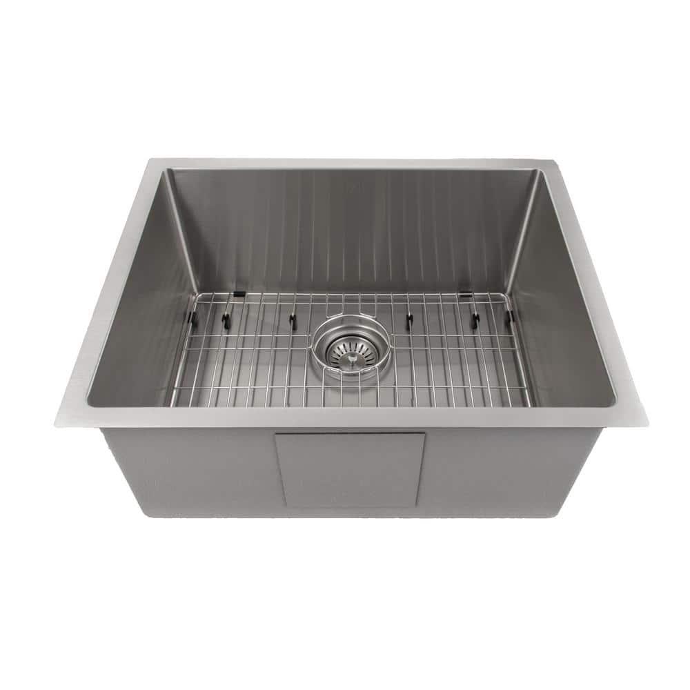 Meribel Stainless Steel 23" L x 18" W Undermount Kitchen Sink with Basket Strainer