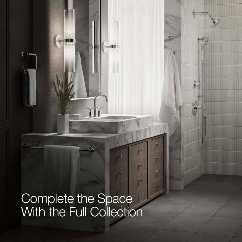 Kohler Purist® Widespread Bathroom Faucet with Pop-Up Drain Assembly, 3-Hole High Arc Cross Handle Bathroom Sink Faucet, 1.2 gpm