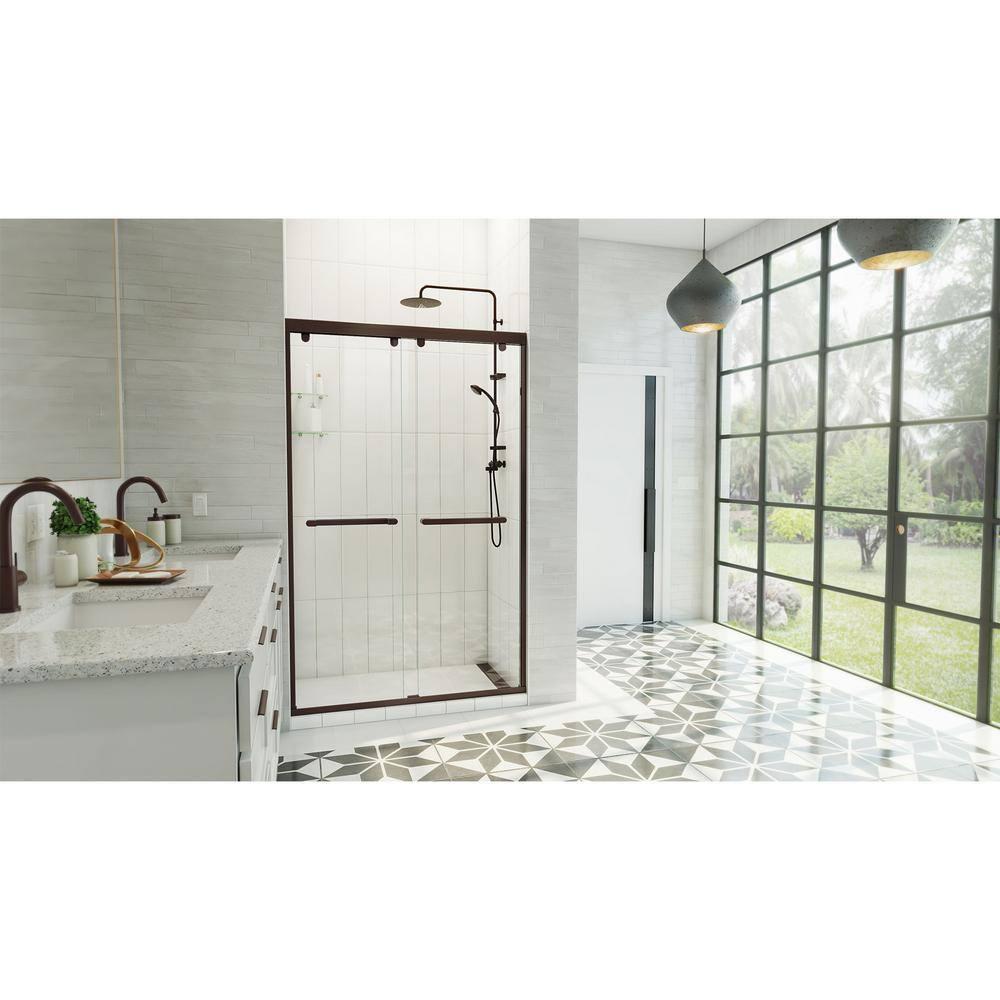 Charisma-X 44" W x 76'' H Bypass Semi-Frameless Shower Door with ClearMax Glass Treatment Technology