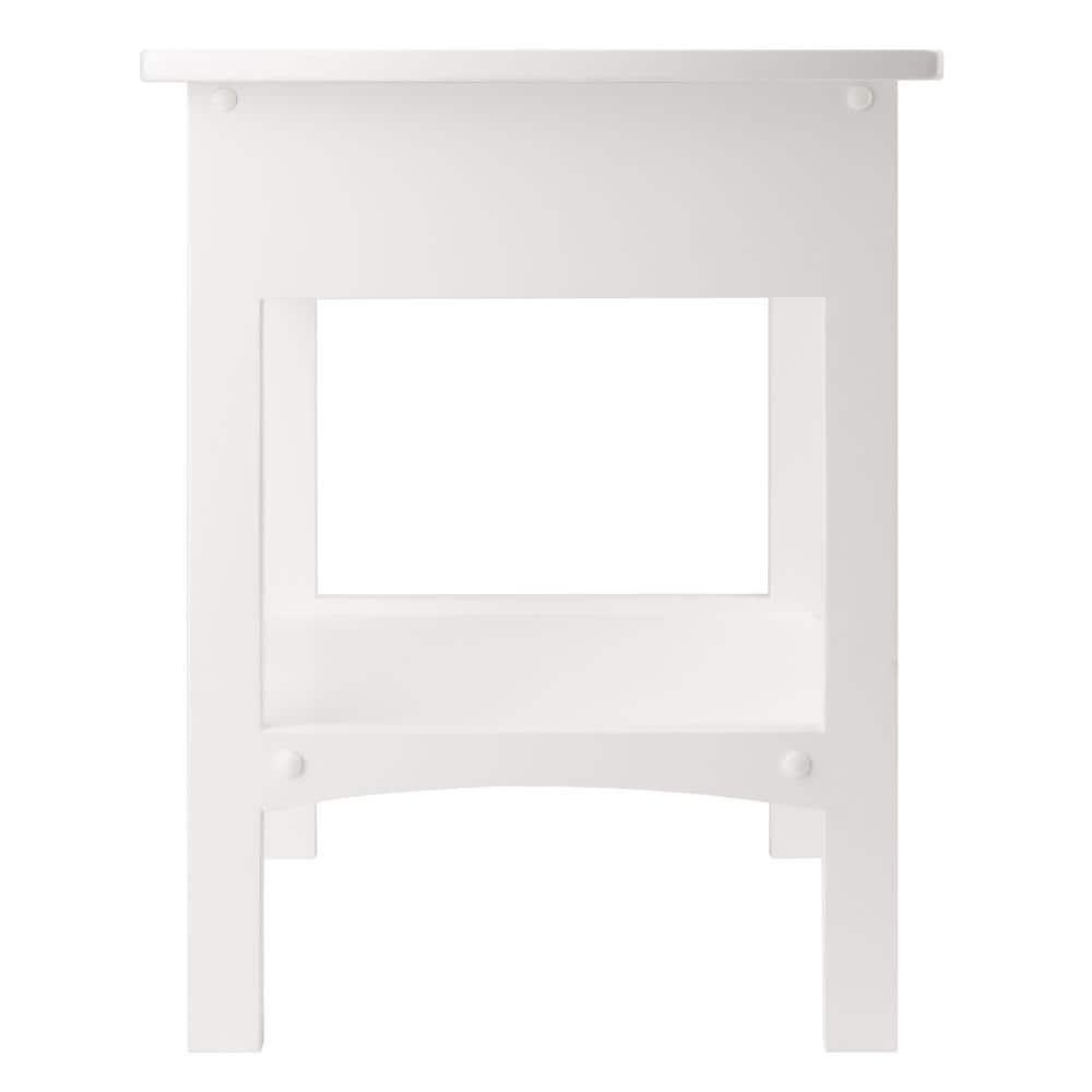Claire Accent Table White - Winsome: Wood Composite Nightstand with Drawer & Shelf, Spot Clean